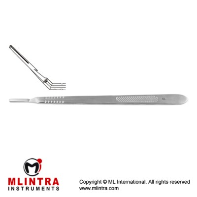Scalpel Handle No. 4L Solid, Angled, Long Stainless Steel, 21 cm - 8 1/4" Scalpel Handle No. 4L Solid, Angled, Long Stainless Steel, 21 cm - 8 1/4"